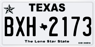 TX license plate BXH2173
