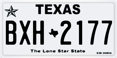 TX license plate BXH2177