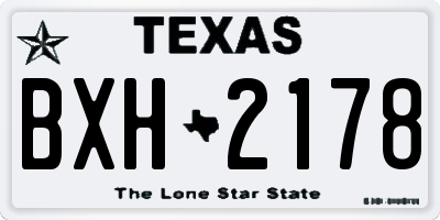 TX license plate BXH2178