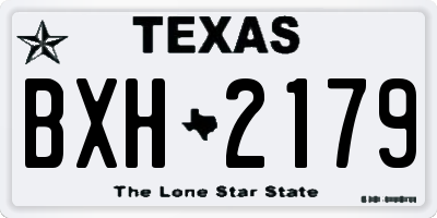 TX license plate BXH2179