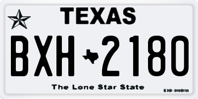 TX license plate BXH2180