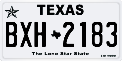 TX license plate BXH2183