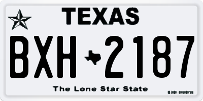 TX license plate BXH2187