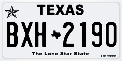 TX license plate BXH2190