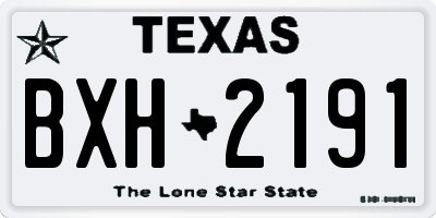 TX license plate BXH2191