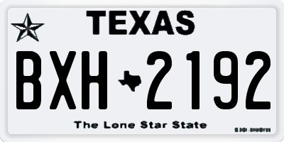 TX license plate BXH2192