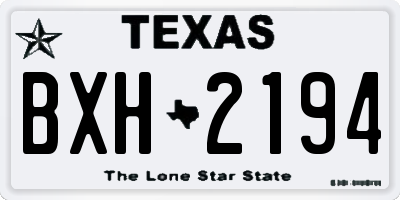 TX license plate BXH2194