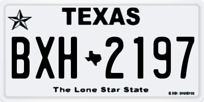 TX license plate BXH2197