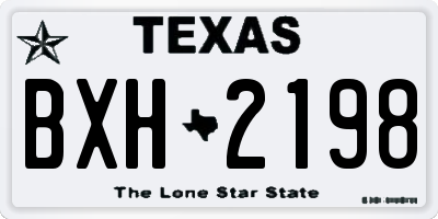 TX license plate BXH2198