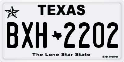 TX license plate BXH2202