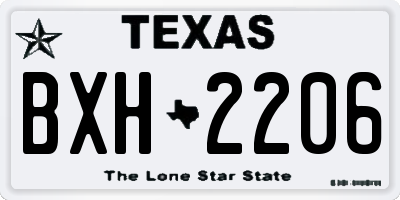 TX license plate BXH2206