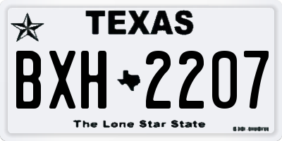 TX license plate BXH2207