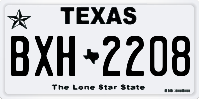 TX license plate BXH2208