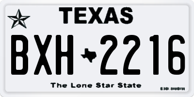 TX license plate BXH2216