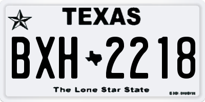 TX license plate BXH2218