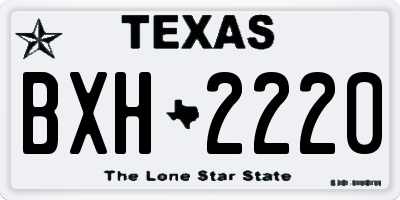TX license plate BXH2220
