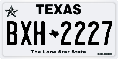 TX license plate BXH2227