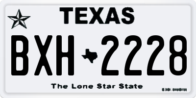 TX license plate BXH2228