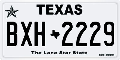TX license plate BXH2229