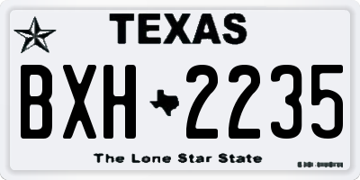 TX license plate BXH2235