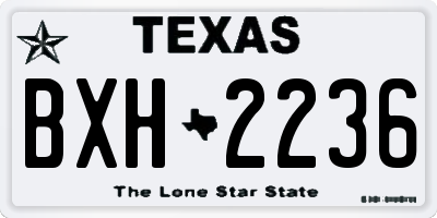 TX license plate BXH2236
