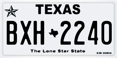TX license plate BXH2240