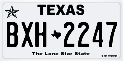 TX license plate BXH2247