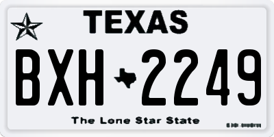 TX license plate BXH2249