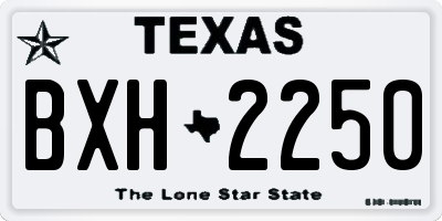 TX license plate BXH2250