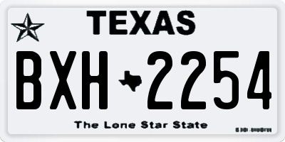TX license plate BXH2254