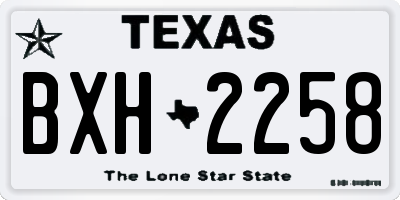 TX license plate BXH2258