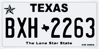 TX license plate BXH2263
