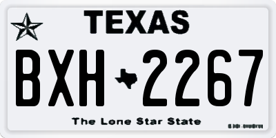 TX license plate BXH2267