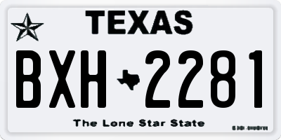 TX license plate BXH2281