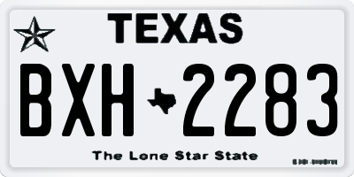 TX license plate BXH2283