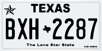 TX license plate BXH2287
