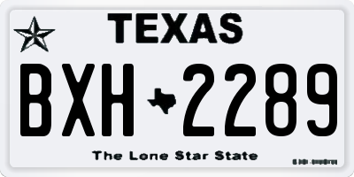 TX license plate BXH2289
