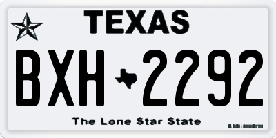 TX license plate BXH2292