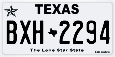 TX license plate BXH2294
