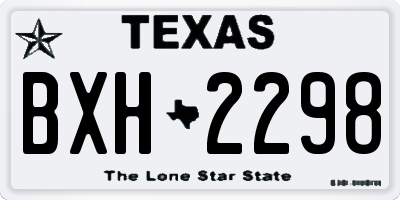 TX license plate BXH2298