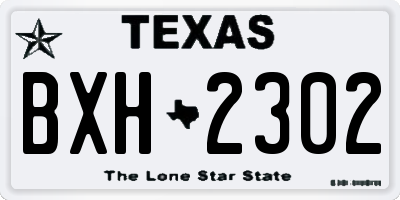 TX license plate BXH2302