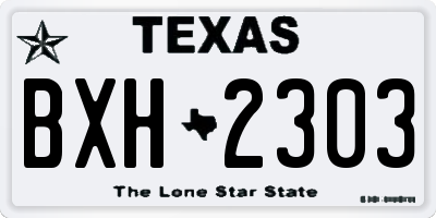 TX license plate BXH2303