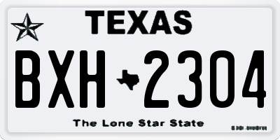 TX license plate BXH2304