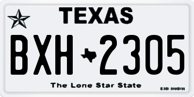 TX license plate BXH2305