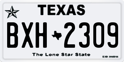 TX license plate BXH2309