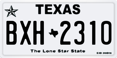 TX license plate BXH2310