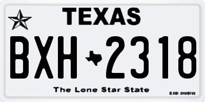 TX license plate BXH2318