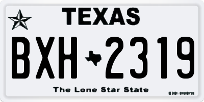 TX license plate BXH2319