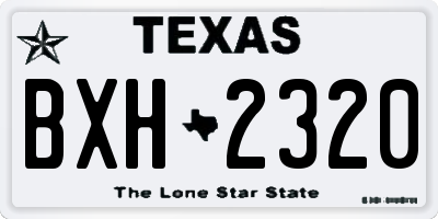 TX license plate BXH2320