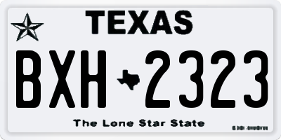 TX license plate BXH2323